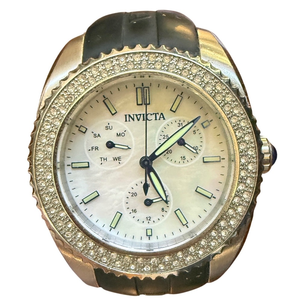 Invicta Angel Watch 28487 Womens Day Date 24H Quartz 39mm Case Pearl Look Dial